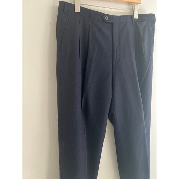 Brioni Wool Super 120s Pleated Pants Cannes Dress Trousers Dark Blue Size 40R JL - Picture 3 of 14
